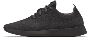 Modern Mens Charcoal Wool Sneaker PNG Image