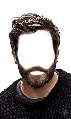 Modern Mens Hairstyle With Beard PNG Image