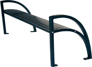 Modern Metal Park Bench Design PNG Image