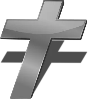 Modern Metallic Cross Graphic PNG Image