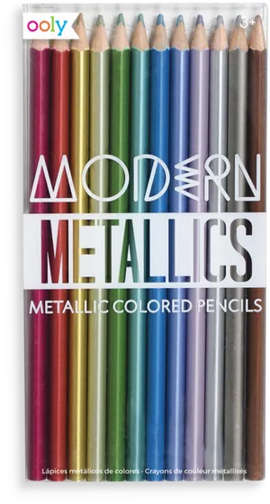 Modern Metallics Colored Pencils Packaging PNG Image