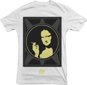 Modern Mona Lisa T Shirt Design PNG Image