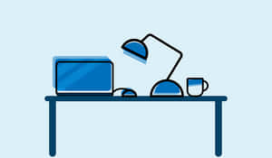 Modern Office Desk Setup PNG with transparent background