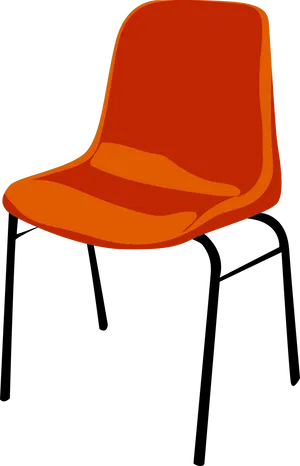 Modern Orange Chair Design PNG Image