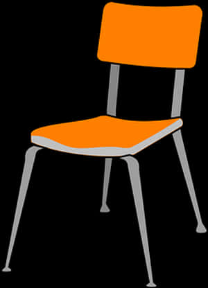 Modern Orange Chair Graphic PNG with transparent background