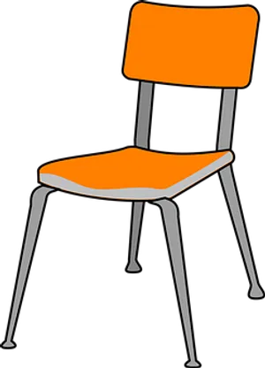 Modern Orange Chair Graphic PNG Image