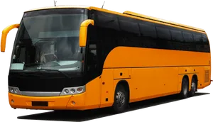 Modern Orange Tour Bus PNG Image