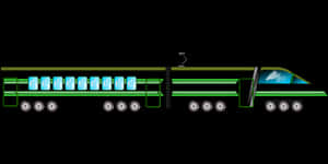 Modern Passenger Train Illustration PNG image with transparent background