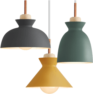 Modern Pendant Lights Collection PNG image with transparent background
