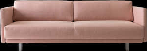 Modern Pink Fabric Couch PNG image with transparent background