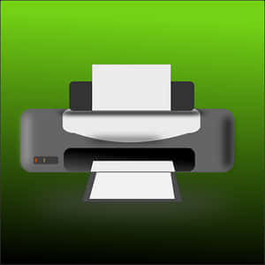 Modern Printer Icon Green Background PNG image with transparent background
