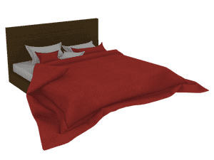 Modern Red Bedroom3 D Render PNG image with transparent background