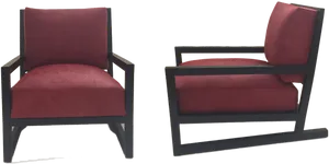 Modern Red Club Chair Design PNG Image