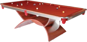 Modern Red Pool Table Design PNG Image