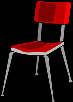 Modern Redand Black Chair Graphic PNG with transparent background