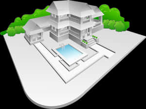 Modern Residential Architectural Model PNG image with transparent background