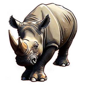 Modern Rhino Illustration Png 06112024 PNG Image