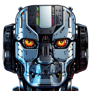 Modern Robot Head Art PNG 80 PNG