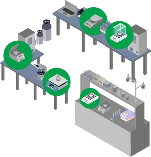 Modern Science Lab Equipment Illustration PNG Image