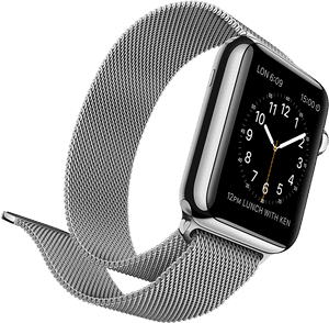 Modern Smartwatchwith Milanese Loop Band PNG with transparent background
