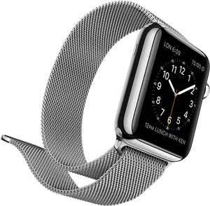 Modern Smartwatchwith Milanese Loop Band PNG Image