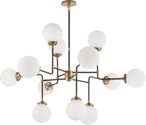 Modern Spherical Glass Chandelier PNG Image