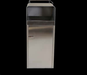 Modern Stainless Steel Trash Can PNG image with transparent background
