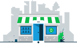 Modern Storefront Illustration PNG image with transparent background