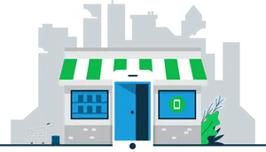 Modern Storefront Illustration PNG Image