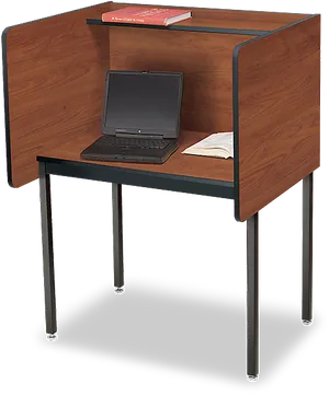 Modern Study Desk Setup PNG Image