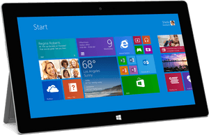 Modern Tablet Displaying Start Screen PNG image with transparent background