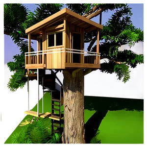 Modern Tree House Png Psi PNG Image