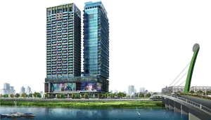 Modern_ Twin_ Towers_ Architecture PNG Image