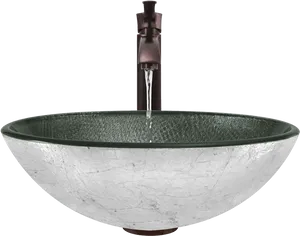 Modern Vessel Sink With Faucet PNG Image