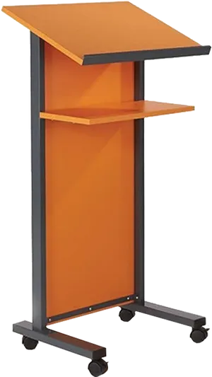 Modern Wheeled Lectern Podium PNG Image