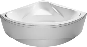 Modern White Corner Bathtub PNG Image