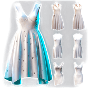 Modern White Dress Design PNG 13 PNG