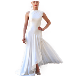 Modern White Dress Design PNG rax PNG