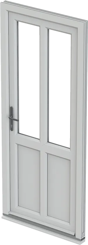 Modern White French Door PNG Image