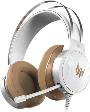 Modern White Gaming Headset PNG