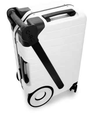Modern White Hardshell Carry On Luggage PNG Image