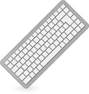 Modern White Keyboard Isolated PNG Image