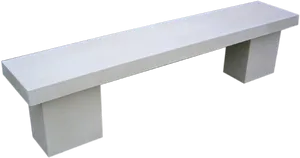 Modern White Outdoor Bench PNG Image