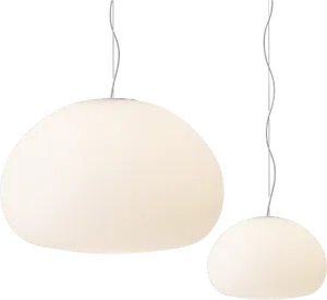 Modern White Oval Pendant Lights PNG Image