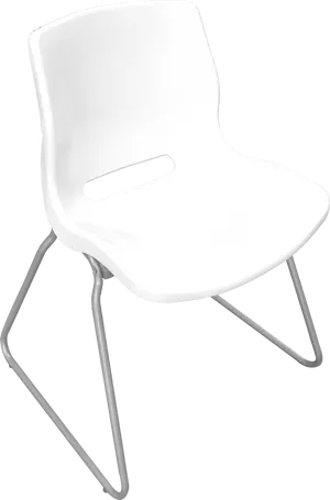 Modern White Plastic Chair PNG Image