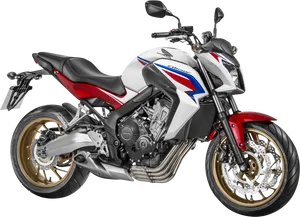 Modern White Red Sports Motorcycle PNG Image