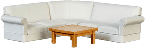 1 Inch Scale Dollhouse Sectional Sofa Living Room Set - Sofa Bed, HD Png Download PNG image with transparent background
