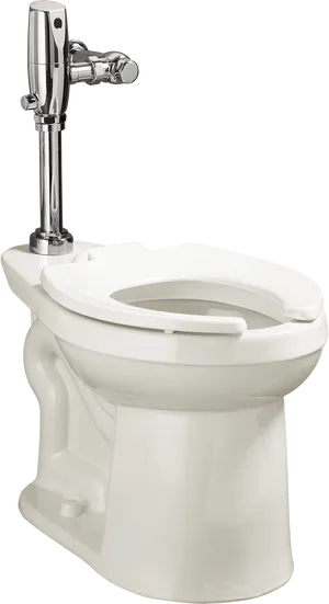 Modern White Toiletwith Flush Handle PNG Image