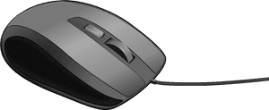 Modern Wired Computer Mouse PNG image with transparent background