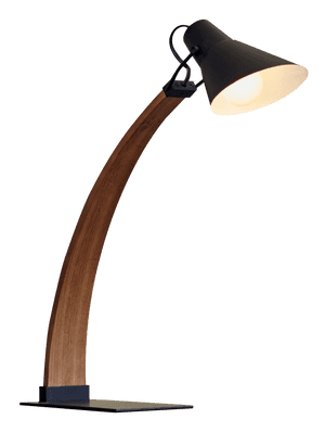 Modern Wooden Arched Desk Lamp PNG image with transparent background